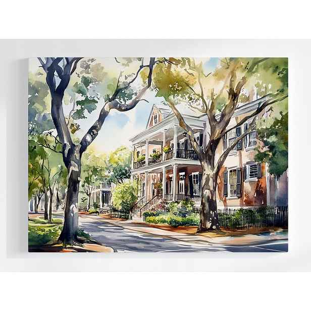 Plakát Město Savannah Georgia Ulice Dům Rezidence 100x75
