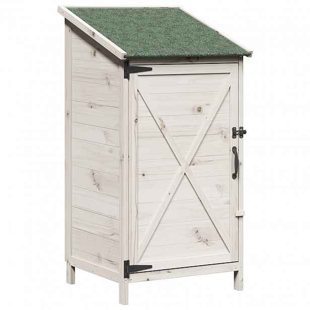 vidaXL Zahradní shed Bílá 59,5 x 56 x 113,5 cm Masivní jedlové dřevo
