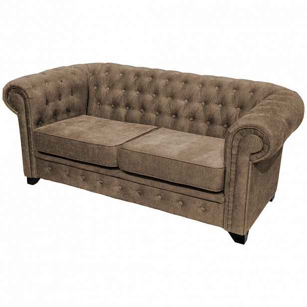 Livetastic POHOVKA CHESTERFIELD, dřevo, textil, kompozitní dřevo, světle hnědá