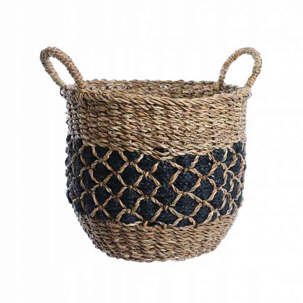 Pletený koš s ušima Piaski Obal na květináč Dekorativní Velký 37 cm