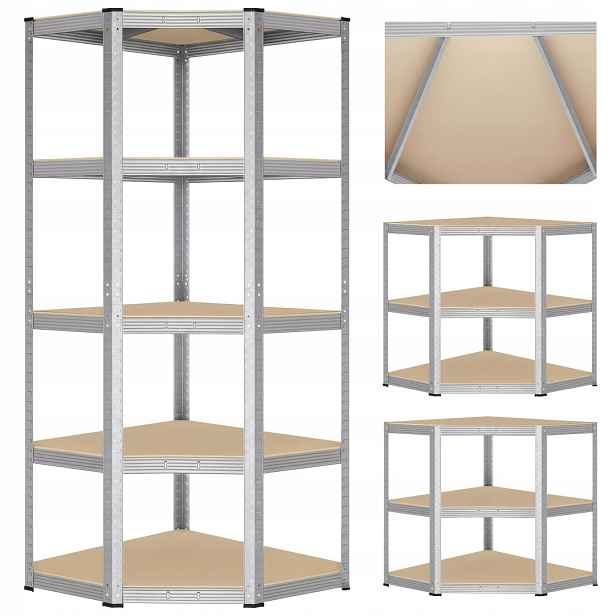 Rohový skladový regál 5 úrovní 180x70x40 nosnost 875 kg