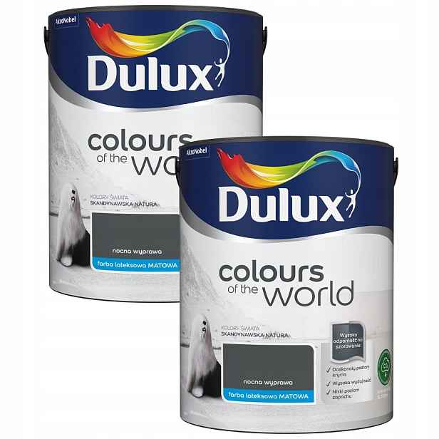 Set Dulux Barvy Světa 2x5L Barva Latexová Emulze Noční Výprava 10L