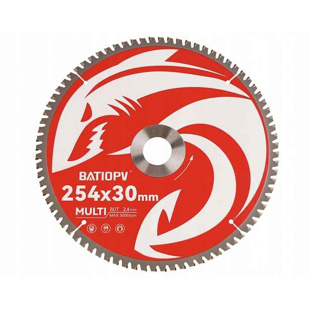 Univerzální pilový kotouč 80T 254x30 mm, karbid na kov, dřevo Batiopv