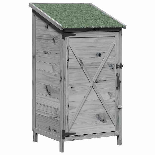 vidaXL Zahradní shed Šedá 59,5 x 56 x 113,5 cm Masivní jedlové dřevo