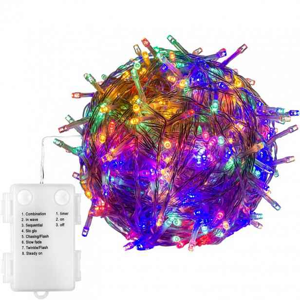 VOLTRONIC® 59580 Vánoční LED osvětlení 10 m - barevné 100 LED BATERIE