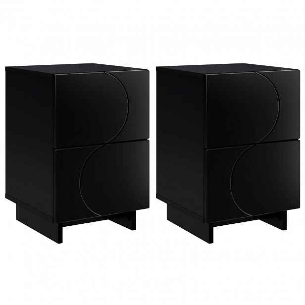 vidaXL Noční skříňka 2 ks Černá 33,5 x 34,5 x 50 cm Kompozitní dřevo