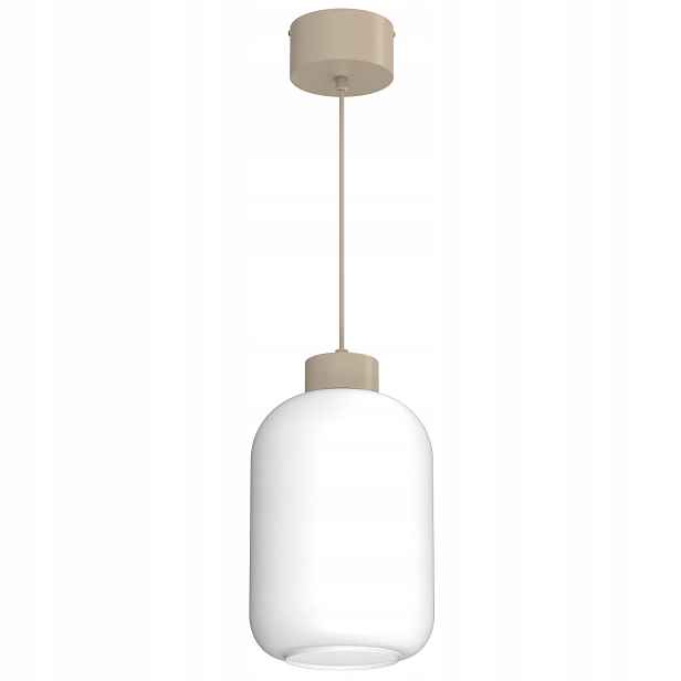 Luminex Galante závěsná lampa béžová, bílé stínítko, E27 1-bodová, IP20