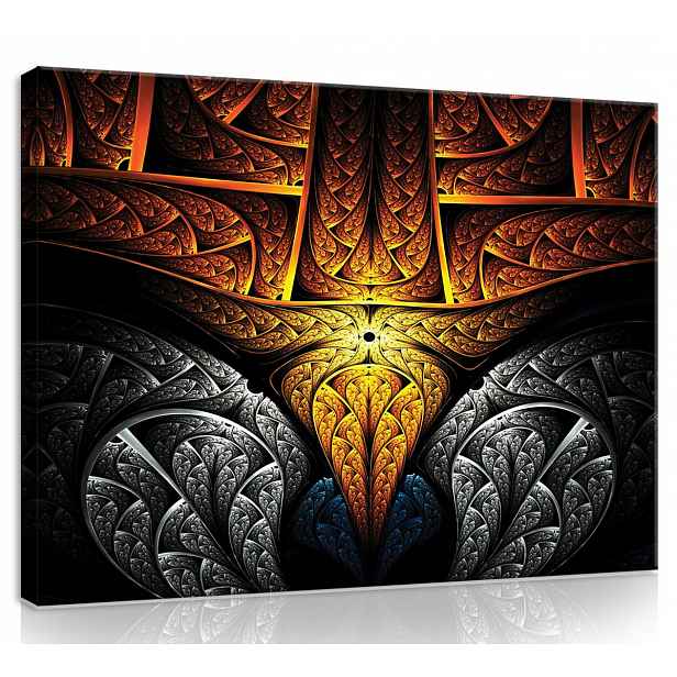 Obraz Na Plátně Plátno 100x75 Abstrakce Vzor Ornament Kov Zlato