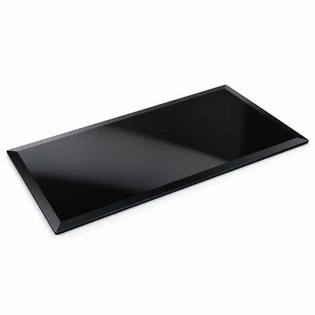 Relaxdays TABULE Černá kalené bezpečnostní sklo 100x62 cm