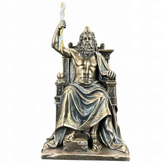 Socha Pán nebes Zeus na trůnu s bleskem Veronese WU77587A4