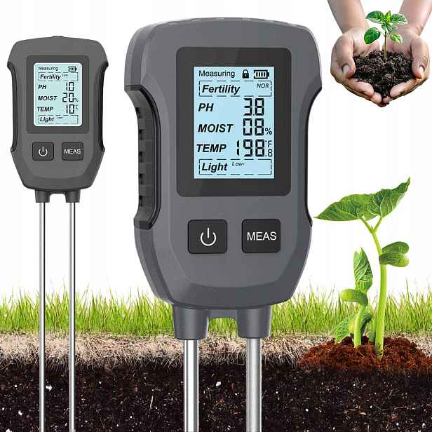 Kyseloměr Půdní Měřič, Tester Ph Vlhkosti Půdy A Substrátu S LCD