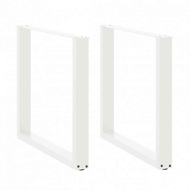 vidaXL Nohy k jídelnímu stolu ve tvaru U, 2 ks, bílé, 90 x (72-73) cm, ocel