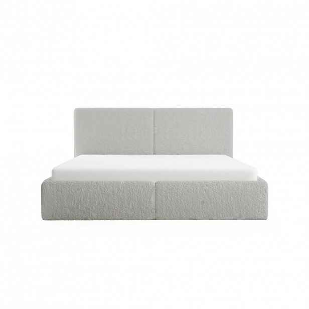 Fedve POLSTERBED Riberia Slim 180x200 cm, Světle šedá
