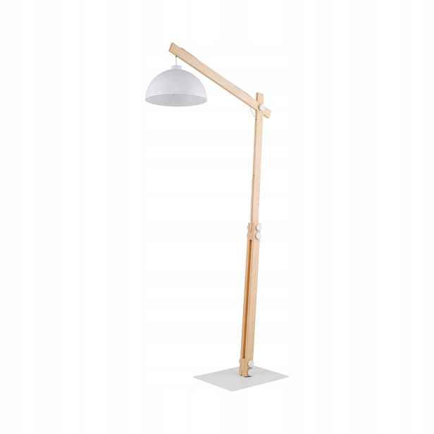 Stojací lampa dřevěná bílá hnědá nastavitelná TK-Lighting