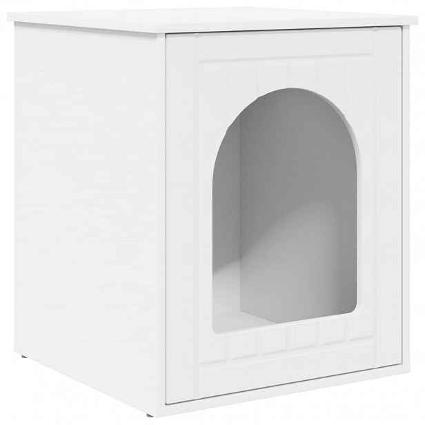 vidaXL Kočičí dům Bílá 53 x 52 x 62 cm Kompozitní dřevo