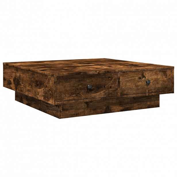 vidaXL Konferenční stolek kouřový dub 90 x 90 x 28 cm kompozitní dřevo