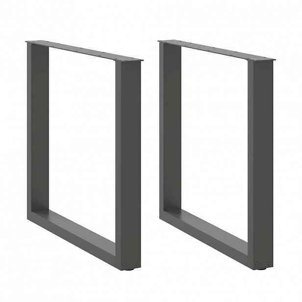 vidaXL Nohy k jídelnímu stolu ve tvaru U, 2 ks, antracitové, 90 x (72-73) cm, ocel