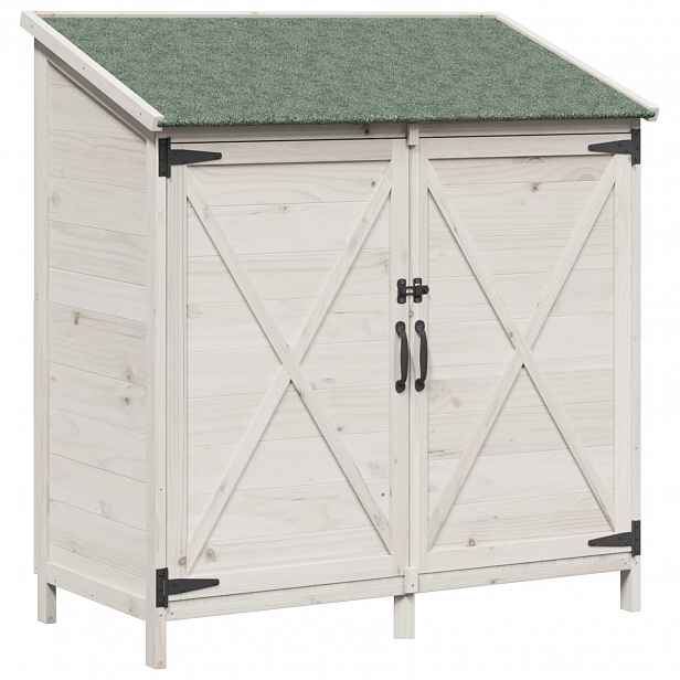 vidaXL Zahradní shed Bílá 106 x 56 x 113,5 cm Masivní jedlové dřevo