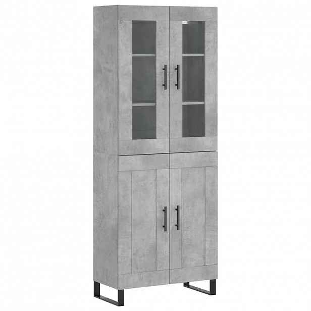 vidaXL Skříň highboard betonově šedá 69,5x34x180 cm kompozitní dřevo