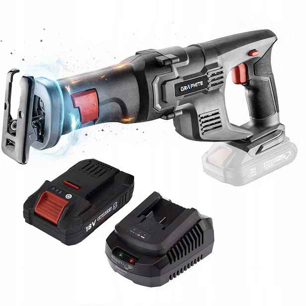 Graphite Šavlová Pila Akumulátor 4AH Energy+ 18V 58G017 Napájecí Adaptér Pila
