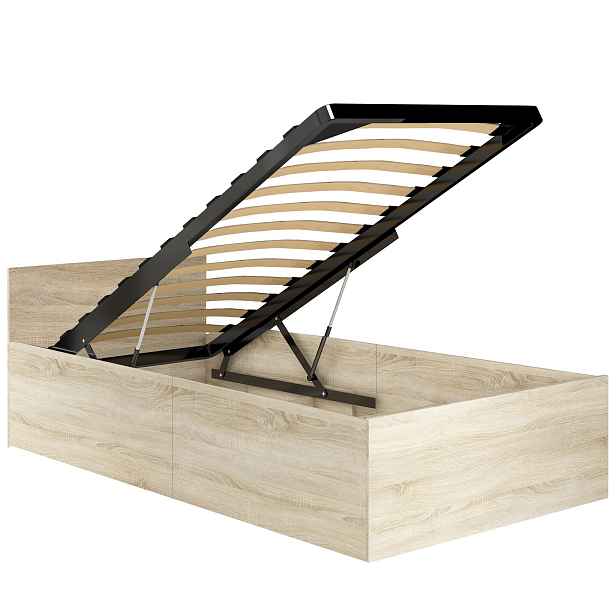 Ak furniture Postel CLP 90x200 cm s roštem dub sonoma