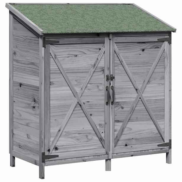vidaXL Zahradní shed Šedá 106 x 56 x 113,5 cm Masivní jedlové dřevo