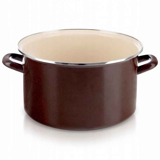 Hrnec smaltovaný 32 cm 11,5 l hnědý pro indukci a troubu