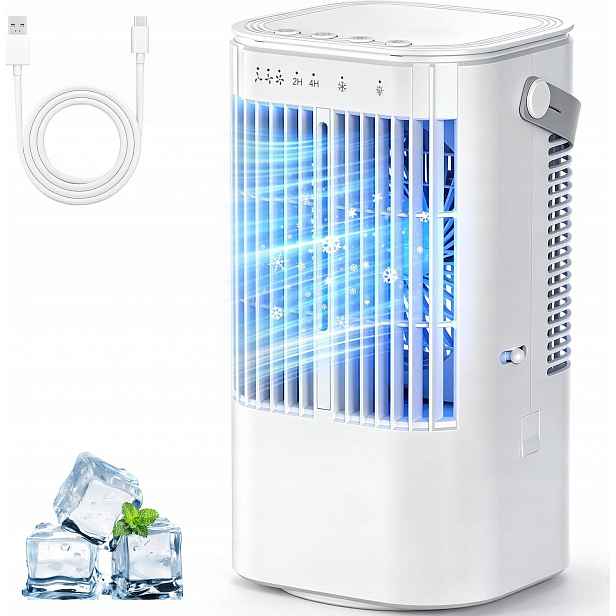 Mini klimatizace Přenosný Mini Klimatizace Zvlhčovač Usb 1000 ml Led Bílá