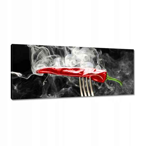Obrazy 100x40 Červená paprika Dým