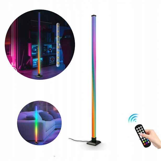 Podlahová lampa s Led dálkovým ovládáním Rgbic Hudební senzor 150 cm Časovač 4,8 W