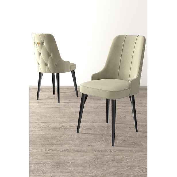 Sada židlí (4 kusy) Newa - Cream, Black