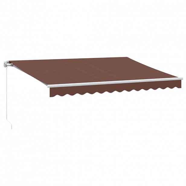 vidaXL Ručně zatahovací markýza s LED světly hnědá 350 x 250 cm