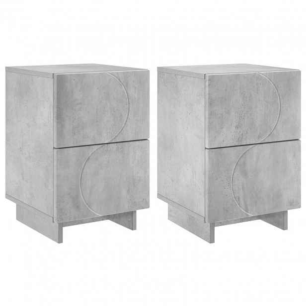vidaXL Noční skříňka 2 ks Betonově šedá 33,5 x 34,5 x 50 cm
