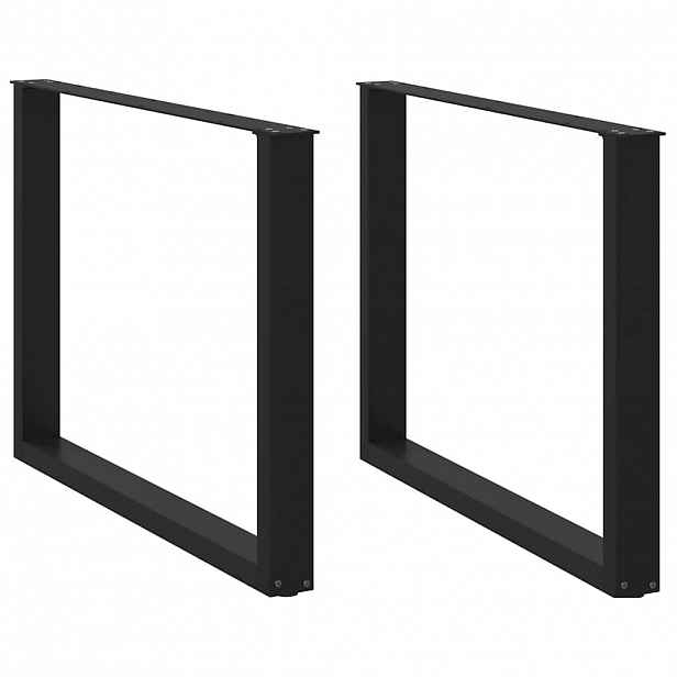 vidaXL Nohy k jídelnímu stolu ve tvaru U, 2 ks, černé, 100 x (72-73) cm, ocel