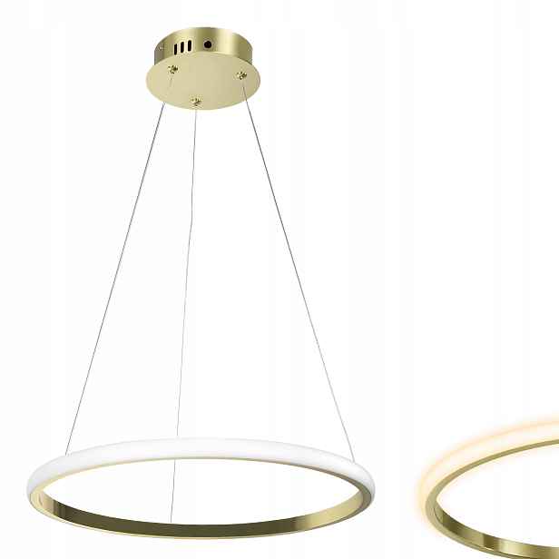 Led Lustr Do Obývacího Pokoje Zlatý Kroužek Kulatý LHJ001-CP 40 cm Zlatý