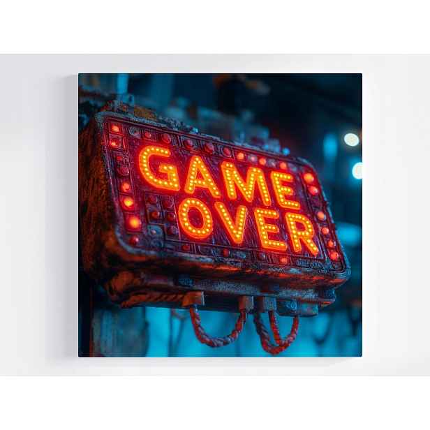 Obraz Na Plátně Canvas Gamer Gaming Game Over Neon Světlo 50x50