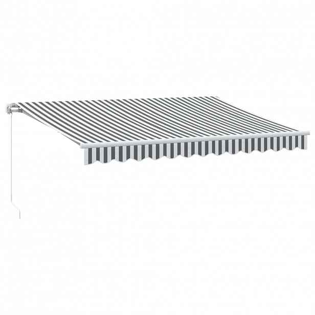 vidaXL Ručně zatahovací markýza s LED antracitová a bílá 350 x 250 cm