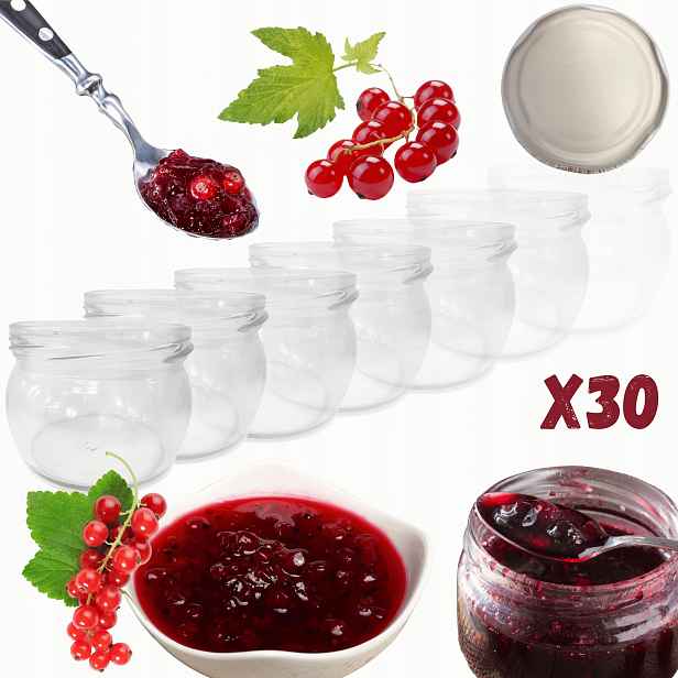 Sklenice 260 Ml sklenice na džem koření dezerty džemy 30ks 82 mm Pzh