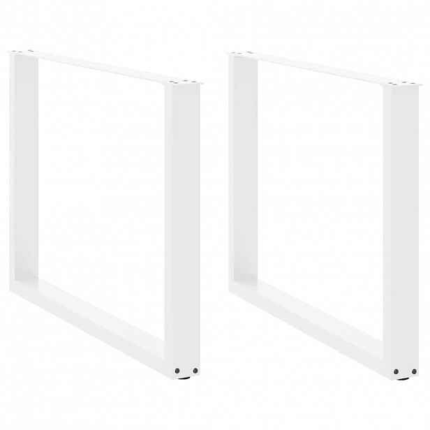 vidaXL Nohy k jídelnímu stolu ve tvaru U, 2 ks, bílé, 100 x (72-73) cm, ocel