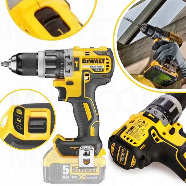 Aku Šroubovák DeWalt má akumulátorové napájení 18 V DCD796N