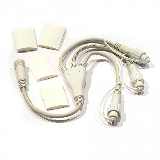 Easy Fix T rozbočovač, 3 výstupy, bílý, IP67