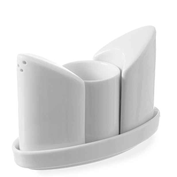 Sada na koření slánka pepřenka párátka bílá porcelánová Hend