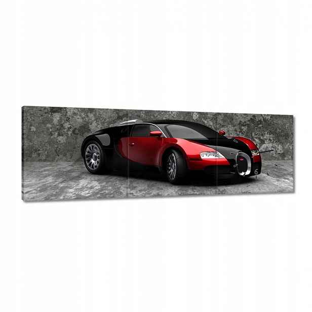 Hodiny 120x40 Bugatti Veyron Červené
