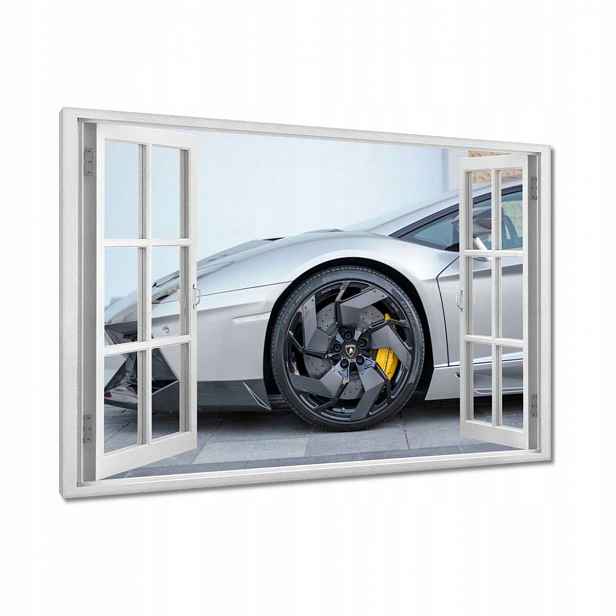 Obrazy 90x60 Stříbrné Auto