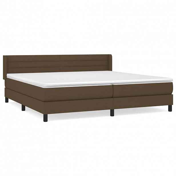 vidaXL Box spring postel s matrací tmavě hnědá 200x200 cm textil