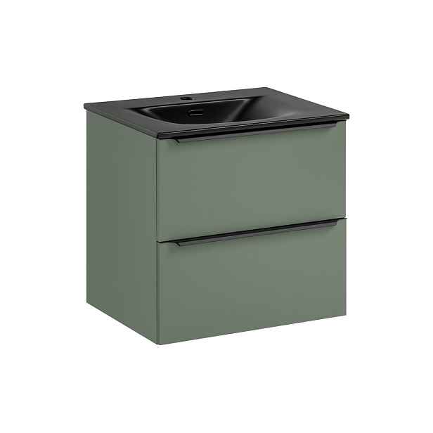 Comad Závěsná skříňka Sombra Green Sky se zápustným umyvadlem 60 cm reed green