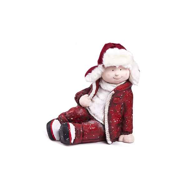 PROHOME - Figurka sedící chlapec 40cm