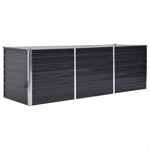 vidaXL Vyvýšený záhon antracitový 240 x 80 x 77 cm pozinkovaná ocel