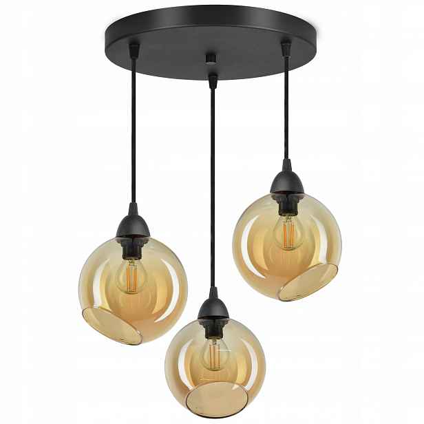 Závěsná stropní lampa Tři skleněné koule Med Led