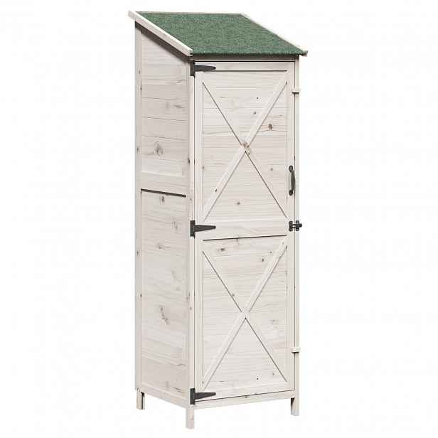 vidaXL Zahradní shed Bílá 59,5 x 56 x 176,5 cm Masivní jedlové dřevo